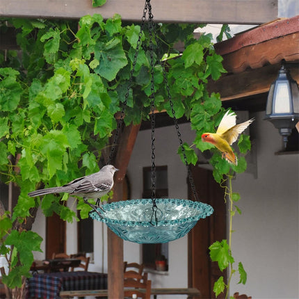 JWDX Bird Feeders for Outdoors Clearance! Hanging Bird Bath Plastic Bird Bath Plate Hanging Tray for Outdoors Hanging Bird Water or Bird Seed Hanging Bird Feeder for Outdoors Bird Bath Bowl S4-Blue