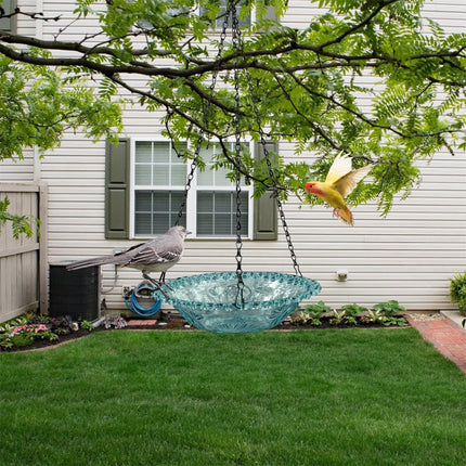 JWDX Bird Feeders for Outdoors Clearance! Hanging Bird Bath Plastic Bird Bath Plate Hanging Tray for Outdoors Hanging Bird Water or Bird Seed Hanging Bird Feeder for Outdoors Bird Bath Bowl S4-Blue