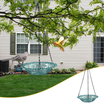 JWDX Bird Feeders for Outdoors Clearance! Hanging Bird Bath Plastic Bird Bath Plate Hanging Tray for Outdoors Hanging Bird Water or Bird Seed Hanging Bird Feeder for Outdoors Bird Bath Bowl S4-Blue