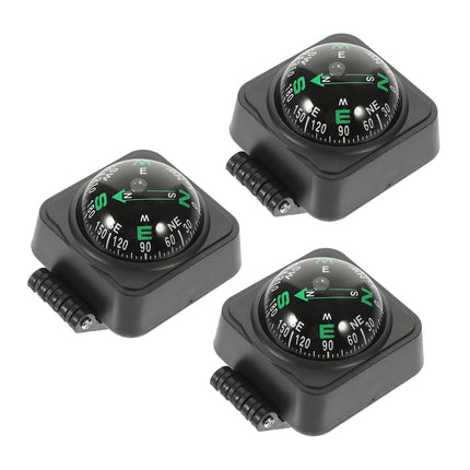 SWETRACE Motorcycle Compass Round Multi ABS 3Pcs Simple Design Adjustable Direction