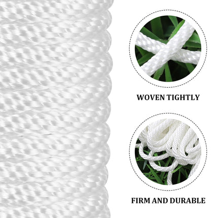 Worgeous White Nylon Lanyard Rope for Flagpole Lifting and Hanging Tools 6mm Diameter
