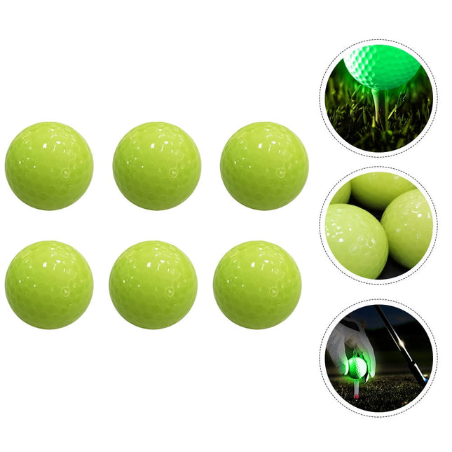 Worgeous Durable Fluorescent Golf Balls for Playing Automatic Light Absorbing Night Green 6pcs