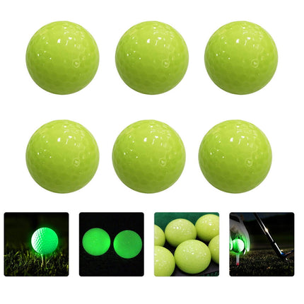 Worgeous Durable Fluorescent Golf Balls for Playing Automatic Light Absorbing Night Green 6pcs