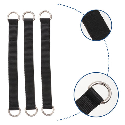 Worgeous 3 Pcs Fitness Horizontal Bar Strap Hanging Training Belt Pull Ups Black