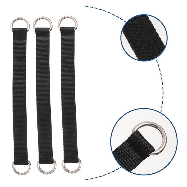 Worgeous 3 Pcs Fitness Horizontal Bar Strap Hanging Training Belt Pull Ups Black