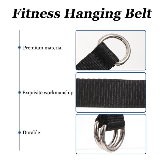 Worgeous 3 Pcs Fitness Horizontal Bar Strap Hanging Training Belt Pull Ups Black – product detail
