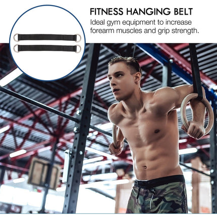 Worgeous 3 Pcs Fitness Horizontal Bar Strap Hanging Training Belt Pull Ups Black