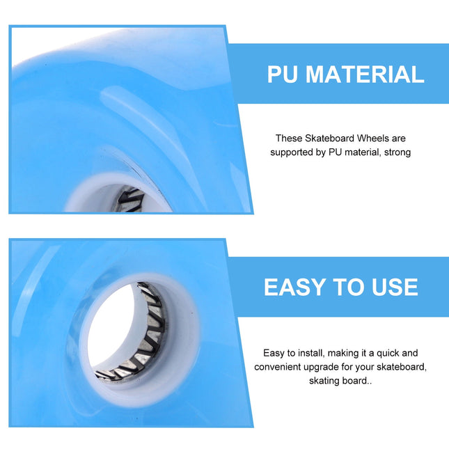 SWETRACE Non-slip Skateboard Wheel Transparent Pu 2Pcs 2.36X2.36X1.57in – product detail