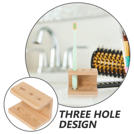 SWETRACE Tooth Brush Organizer Toothbrush Holder Khaki Bamboo 1Set