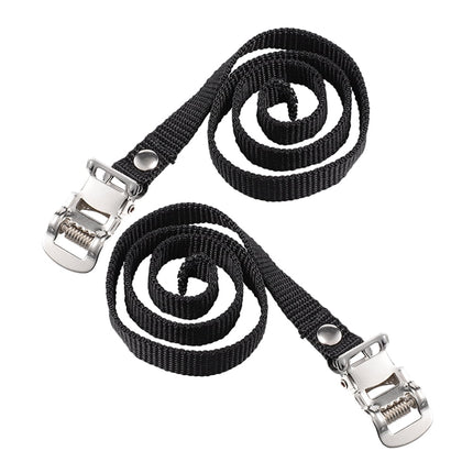 Worgeous 2 Pcs Pedal Straps Cycling Toe Clips Workout Bike Fitness Black