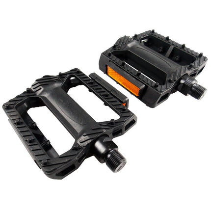 Masteelf 1 Pair of Pedals Anti-slip Plastic Grain Large Treadle Universal Road Bike Pedals