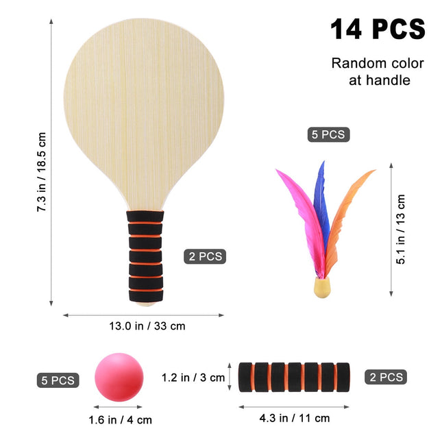SWETRACE Badminton Rackets for Children Beach Tennis Racket Bamboo 2 Rackets Assorted Color – product detail