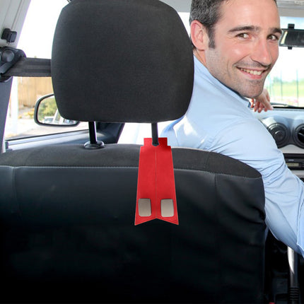 SWETRACE 1Set Red Pu Iron Car Seat Hook for Vehicle Interior Accessories with Luxury Fashionable Design 11.8x3x0.9in