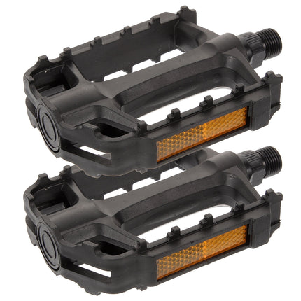 SWETRACE 2Pcs Flat Bike Pedals Carbon Steel Replacement for Road and Mountain Bikes Black