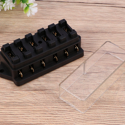 SWETRACE 2Pcs Metal 6 Way Fuse Holder for Vehicle Maintenance Electrical Installation Car Fuse Accessory 4.3x2.0x1.7in