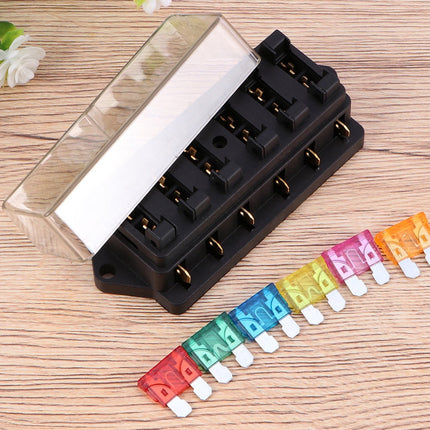 SWETRACE 2Pcs Metal 6 Way Fuse Holder for Vehicle Maintenance Electrical Installation Car Fuse Accessory 4.3x2.0x1.7in