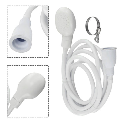 Push On Shower Hose & Head for Single Tap Spray Mixer Tap Bath Tap Kitchen 2M