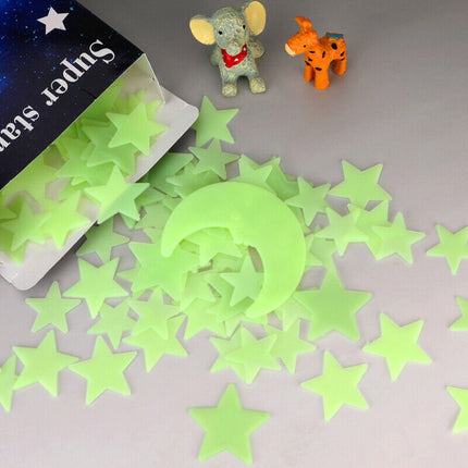 200 Pcs 3D Stars Glow In the Dark Luminous Fluorescent Wall Stickers Room Decors