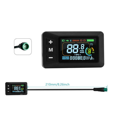 E-Bike Display 24V 36V 48V 60V Lcd Display With 5 Pin Waterproof Interface Cable Fangkenuo