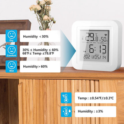 1Set Wifi Thermometer with Usb Cable for Tuya Smart Wifi Thermometer Hygrometer Indoor Room Digital Temperature Sensor