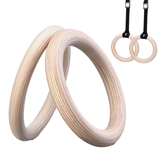 Wooden Gymnastics Rings Perfect For Strength And Conditioning Training 25Mm 19Cm 28Mm 15Cm