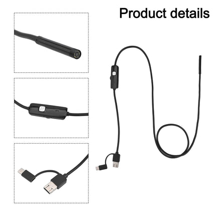 Hd Micro-Usb Type-C 3 In 1 Borescope 5.5Mm Smartphone Camera Endoscoop 1M Smile Home