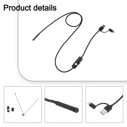 Hd Micro-Usb Type-C 3 In 1 Borescope 5.5Mm Smartphone Camera Endoscoop 1M Smile Home