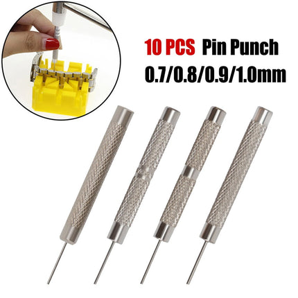 Watch Strap Pin Pin Punch Link Punch Pin Stick- Watch Repair Tool 0.7-1.0Mm 10Pcs Bar Hammer Punch Thimble Durables 0.9Mm Smile Home 0.7 mm