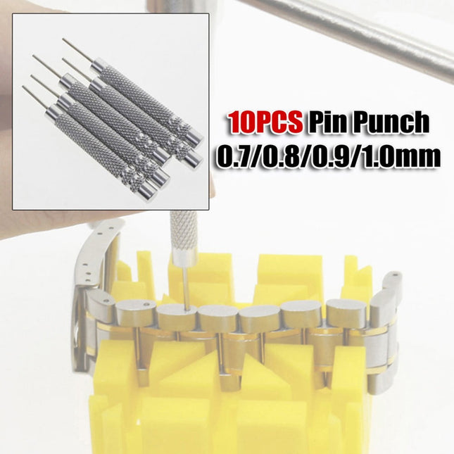 Watch Strap Pin Pin Punch Link Punch Pin Stick- Watch Repair Tool 0.7-1.0Mm 10Pcs Bar Hammer Punch Thimble – product detail