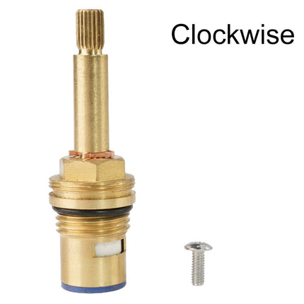 Shower Bath Taps Valve Cartridge Quarter Turn Flow Long Tall Stem Insert 20 1/2" Bathroom Fixture Faucet Replacement Parts Anti-Clockwise Smile Home Clockwise