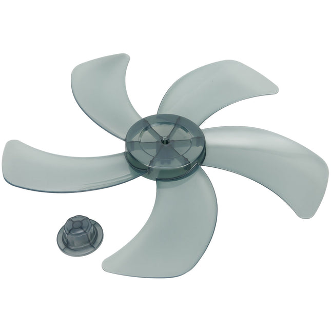 16 Inch Plastic Fan Blade With Nut Cover 5-Leaf Design for Pedestal or Desk Fan Replacement Part for