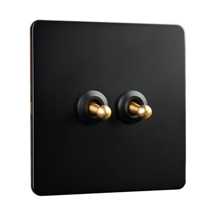 86 Type Stainless Steel Panel Wall Toggle Light Switch Brass Rod 1Way 2Way 2 Gang Smile Home 2 Gang