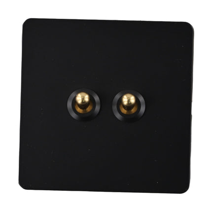 86 Type Stainless Steel Panel Wall Toggle Light Switch Brass Rod 1Way 2Way 2 Gang Smile Home 2 Gang