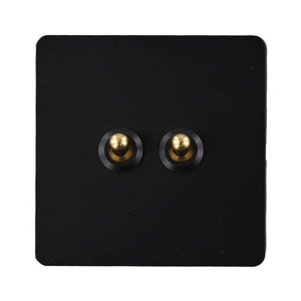 86 Type Stainless Steel Panel Wall Toggle Light Switch Brass Rod 1Way 2Way 2 Gang Smile Home 2 Gang