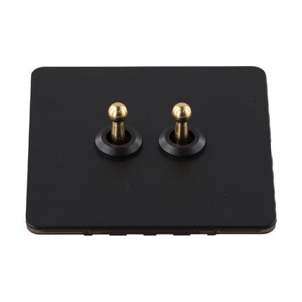 86 Type Stainless Steel Panel Wall Toggle Light Switch Brass Rod 1Way 2Way 2 Gang Smile Home 2 Gang