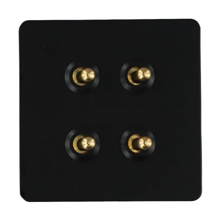 86 Type Stainless Steel Panel Wall Toggle Light Switch Brass Rod 1Way 2Way 2 Gang Smile Home 4 Gang