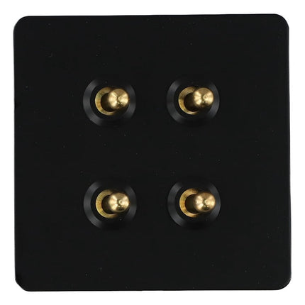 86 Type Stainless Steel Panel Wall Toggle Light Switch Brass Rod 1Way 2Way 2 Gang Smile Home 4 Gang