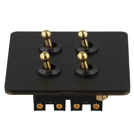86 Type Stainless Steel Panel Wall Toggle Light Switch Brass Rod 1Way 2Way 2 Gang Smile Home 4 Gang