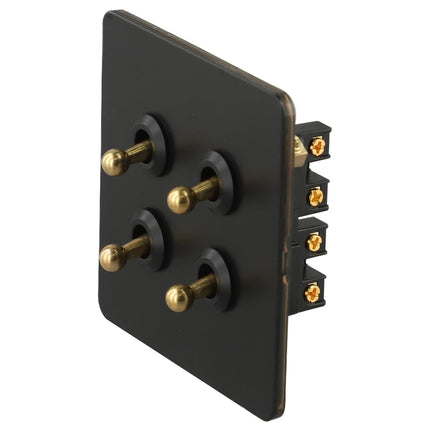 86 Type Stainless Steel Panel Wall Toggle Light Switch Brass Rod 1Way 2Way 2 Gang Smile Home 4 Gang