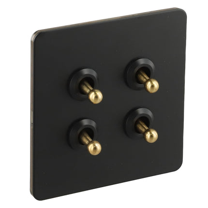 86 Type Stainless Steel Panel Wall Toggle Light Switch Brass Rod 1Way 2Way 2 Gang Smile Home 4 Gang