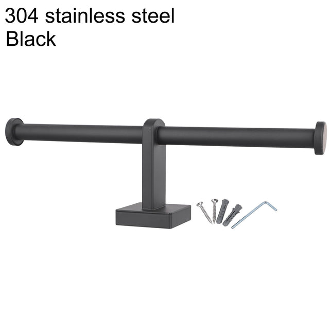Stainless Steel Toilet Roll Holder Double Ring Toilet Paper Holder Wall Black Smile Home – product detail