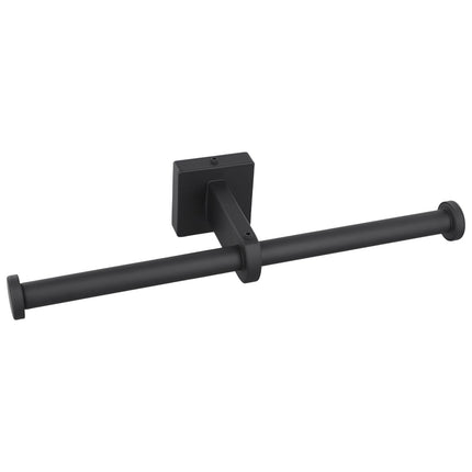 Stainless Steel Toilet Roll Holder Double Ring Toilet Paper Holder Wall Black Smile Home