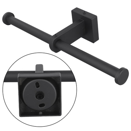 Stainless Steel Toilet Roll Holder Double Ring Toilet Paper Holder Wall Black Smile Home
