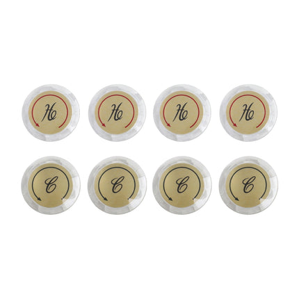 8Pcs Faucet Index Buttons Hot And Cold Sink Shower Knobs Handle Sign Stickers Smile Home