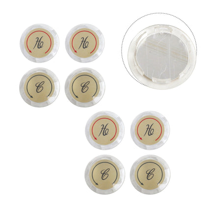 8Pcs Faucet Index Buttons Hot And Cold Sink Shower Knobs Handle Sign Stickers Smile Home