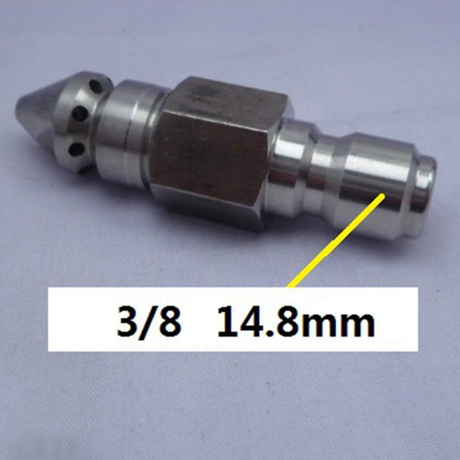 Pressure Washer Drain Sewer Cleaning Jetter Nozzle 3/8 9 Jets Male/Quick Connect 3/8 Quick Plug Smile Home