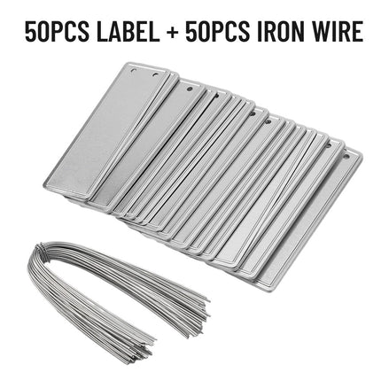 Aluminum Plant Labels Double Sided Metal Labels Tree ID Tag Waterproof iron wire Smile Home