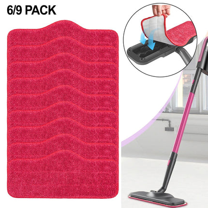 Microfiber Replacement Pads For Schenley Steam Mop - Washable Reusable Quick Dry Mop Pads 6 Pack For Hardwood Tile Laminate Floors 9 Pack
