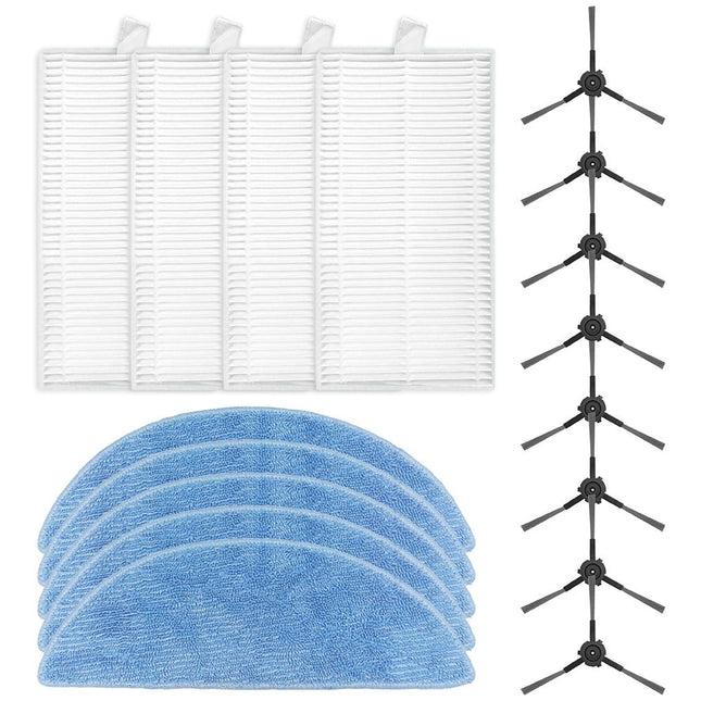 Ecovacs Y1 Pro Robot Vacuum Cleaner Replacement Parts Kit With 4 Filters 5 Mop Cloths 8 Side Brushes For