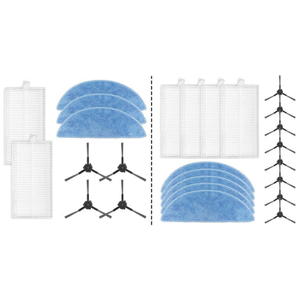 Ecovacs Y1 Pro Robot Vacuum Cleaner Replacement Parts Kit With 4 Filters 5 Mop Cloths 8 Side Brushes For Yeedi Y1 Pro Accessories A B